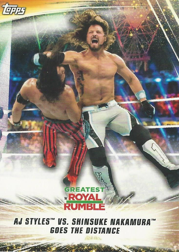 WWE Topps Summerslam 2019 Trading Card AJ Styles vs Shinsuke Nakamura No.59