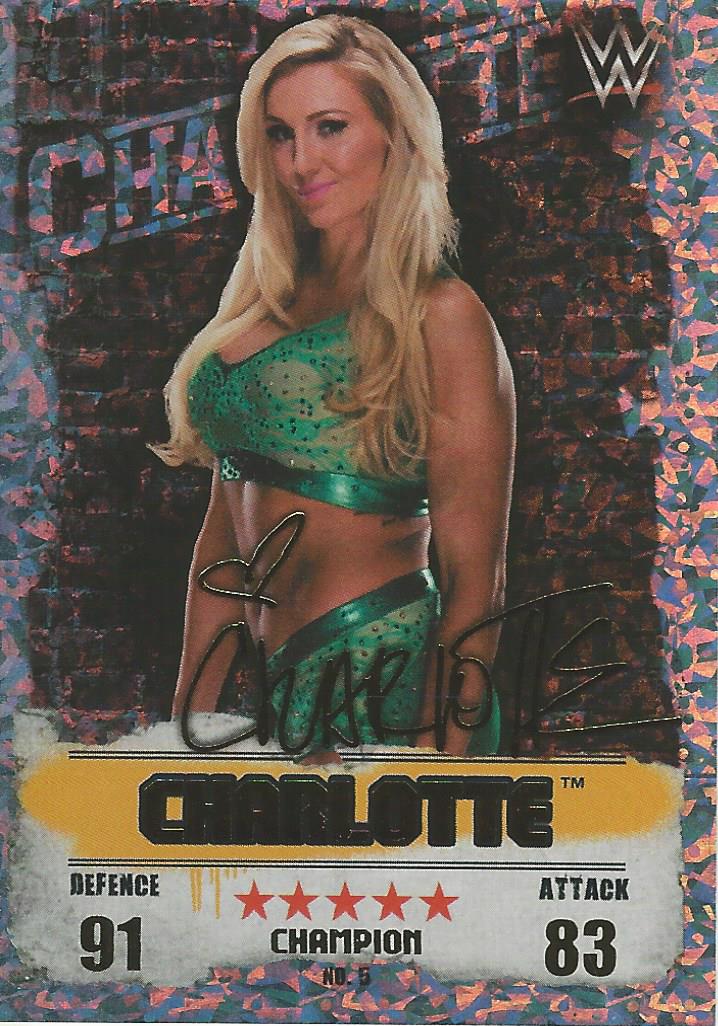 WWE Topps Slam Attax Takeover 2016 Trading Card Charlotte Gold Champion No.5