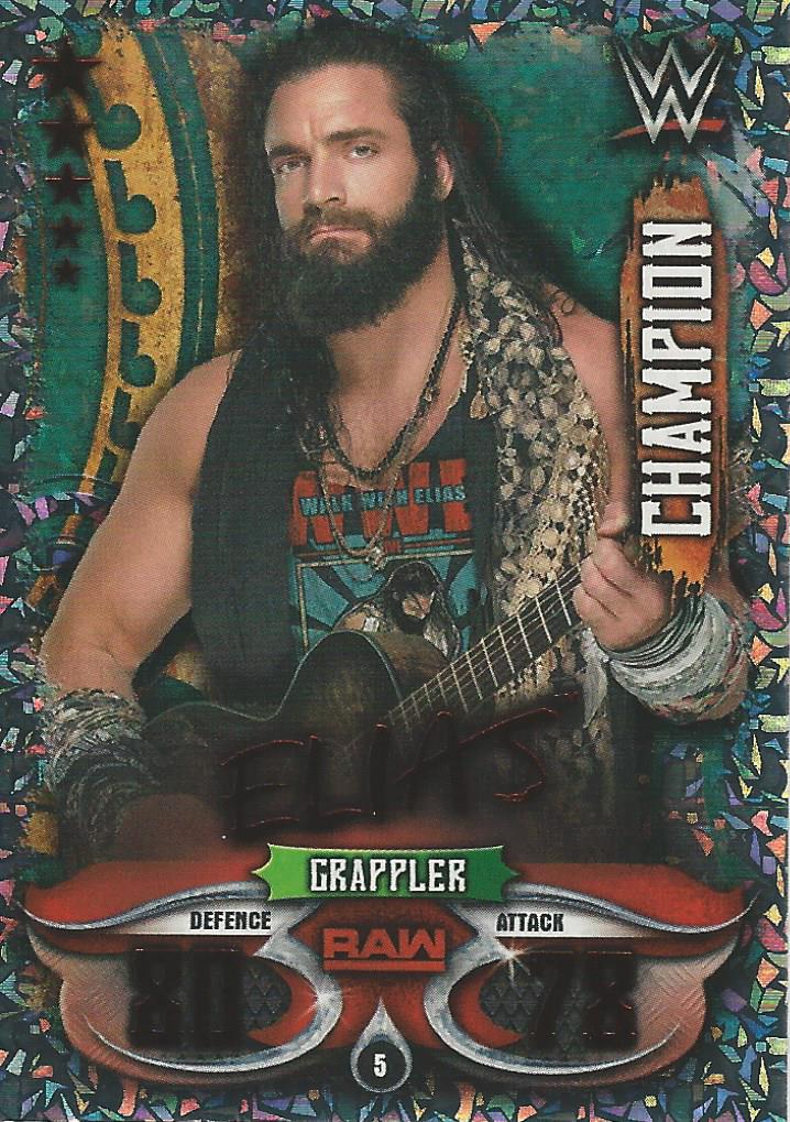 WWE Topps Slam Attax Live 2018 Trading Card Elias Champion No.5