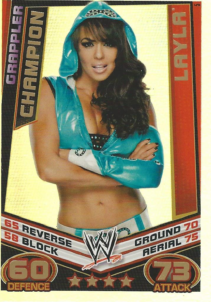 WWE Topps Slam Attax Rebellion 2012 Trading Card Layla Champion No.5