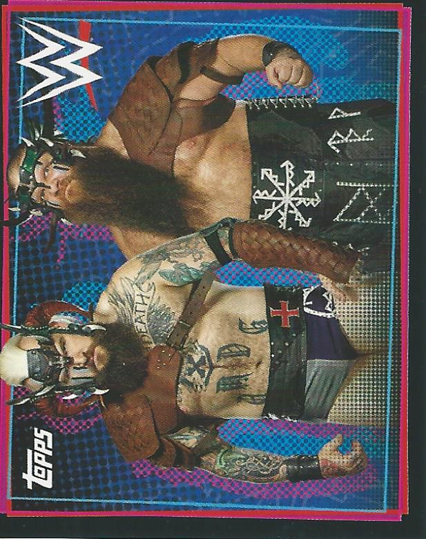 WWE Topps Road to Wrestlemania Stickers 2021 Erik & Ivar No.61