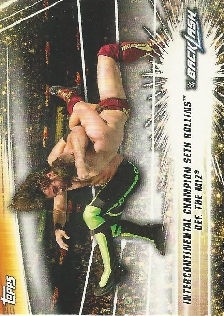 WWE Topps Summerslam 2019 Trading Card Seth Rollins vs The Miz No.61