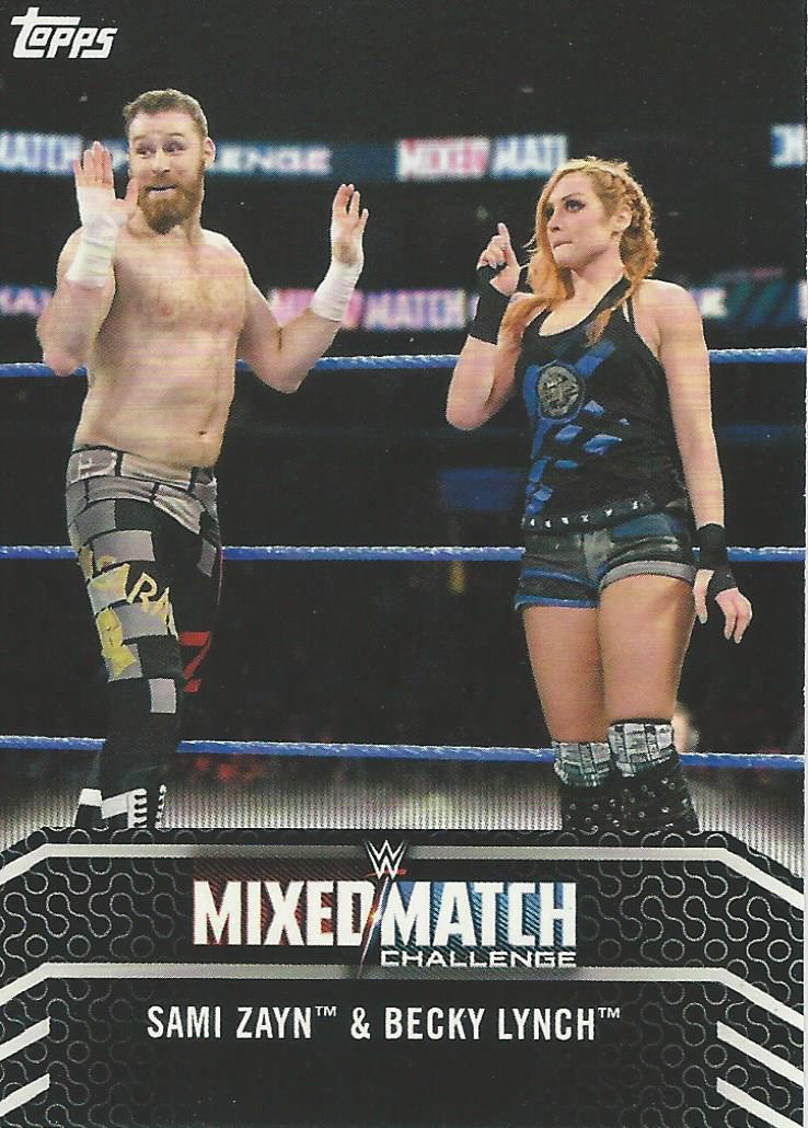 WWE Topps Women Division 2018 Trading Cards Becky Lynch and Sami Zayn MM-11