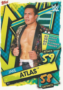 WWE Topps Slam Attax 2021 Trading Card Jake Atlas No.62 Rookie