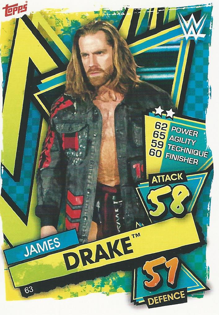 WWE Topps Slam Attax 2021 Trading Card James Drake No.63