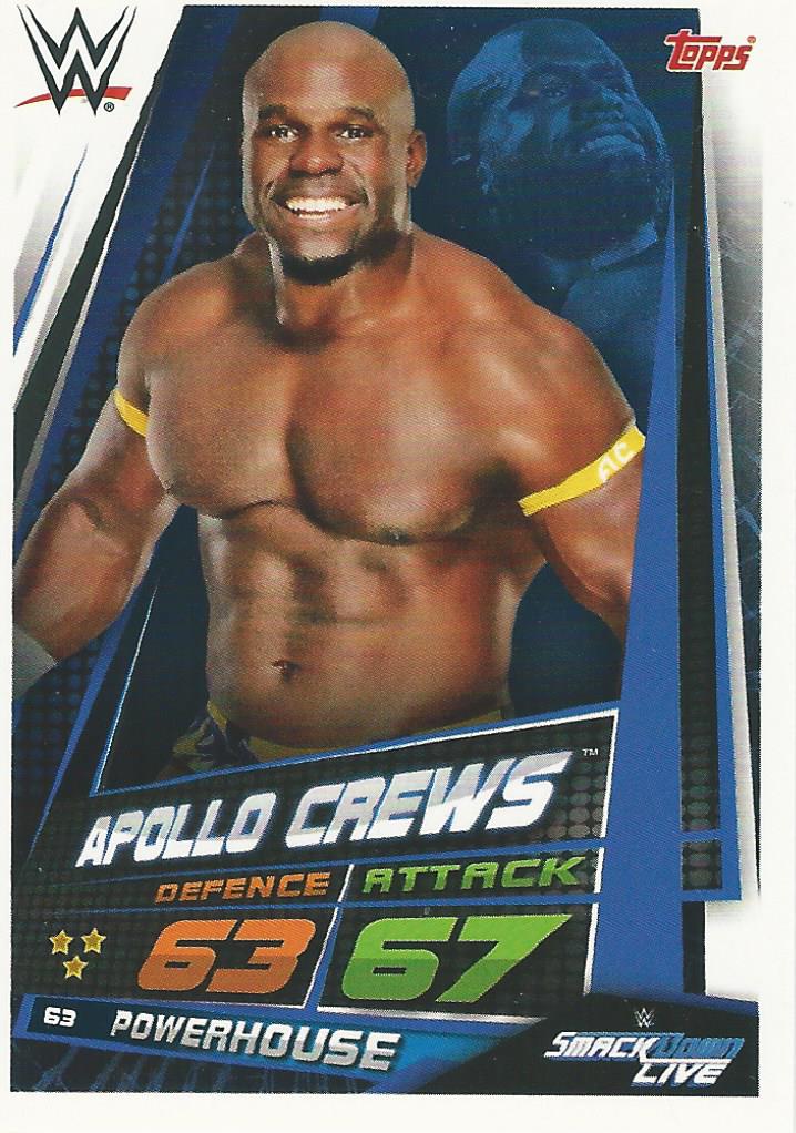 WWE Topps Slam Attax Universe 2019 Trading Card Apollo Crews No.63