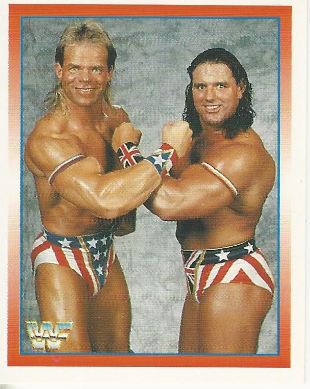 WWF Merlin Stickers 1995 British Bulldog and Lex Luger No.63