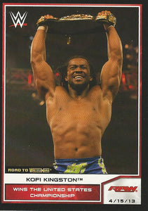 WWE Topps Road to Wrestlemania 2014 Trading Cards Kofi Kingston No.4