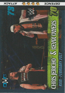 WWE Topps Slam Attax 10th Edition Trading Card 2017 Chris Jericho and Kevin Owens No.69