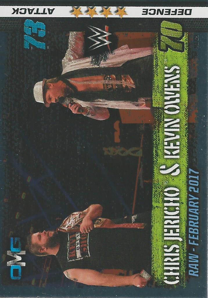 WWE Topps Slam Attax 10th Edition Trading Card 2017 Chris Jericho and Kevin Owens No.69