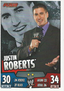 WWE Topps Slam Attax Rumble 2011 Trading Card Justin Roberts No.70