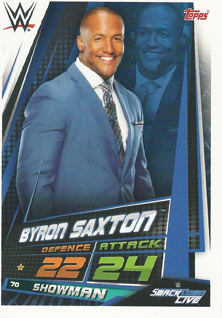WWE Topps Slam Attax Universe 2019 Trading Card Byron Saxton No.70