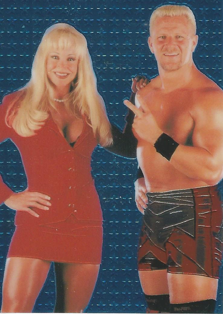 WWF Smackdown Chrome 1999 Trading Card Jeff Jarrett and Debra No.71