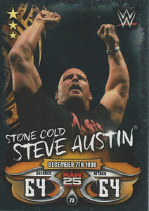 WWE Topps Slam Attax Live 2018 Trading Card Stone Cold Steve Austin No.73