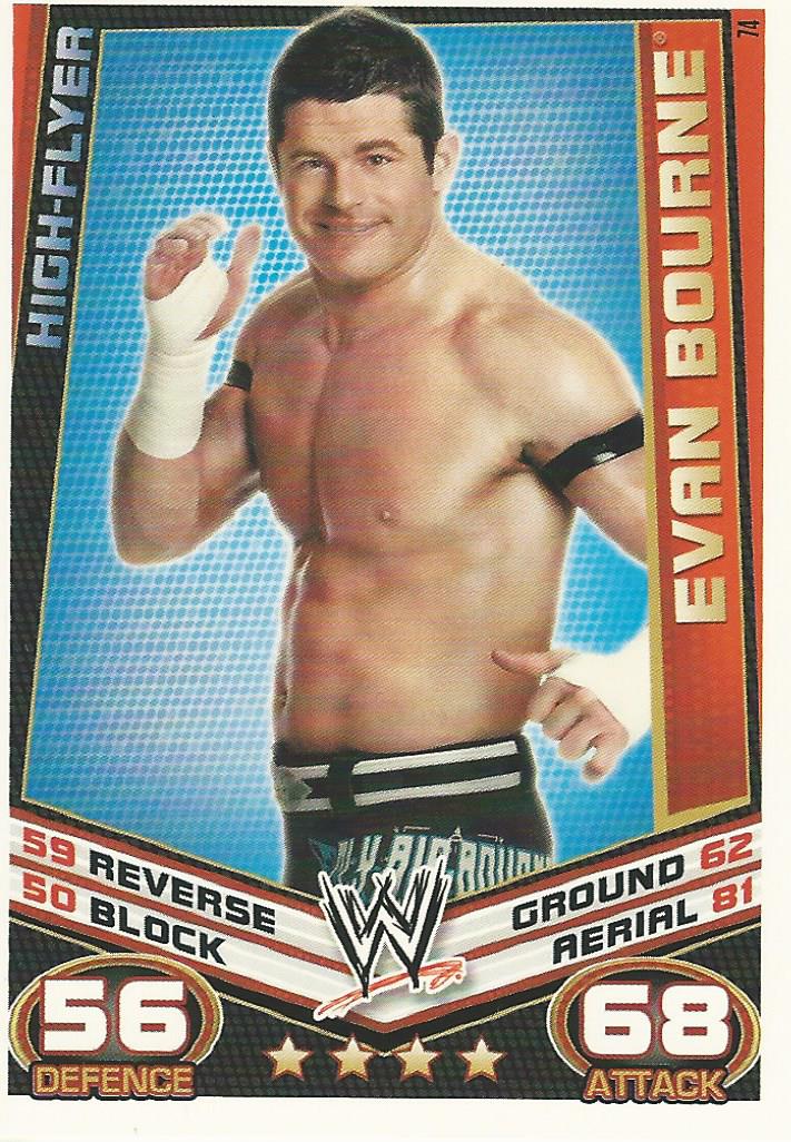 WWE Topps Slam Attax Rebellion 2012 Trading Card Evan Bourne No.74