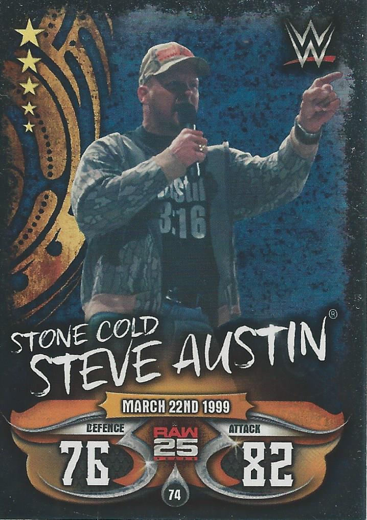 WWE Topps Slam Attax Live 2018 Trading Card Stone Cold Steve Austin No.74