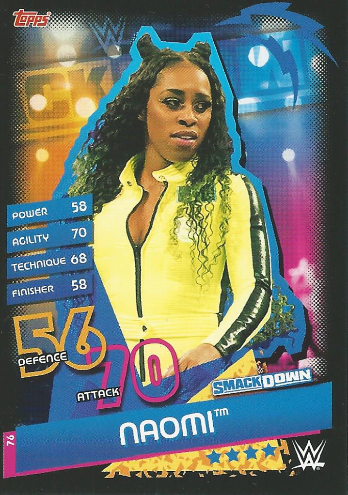 WWE Topps Slam Attax Reloaded 2020 Trading Card Naomi No.76