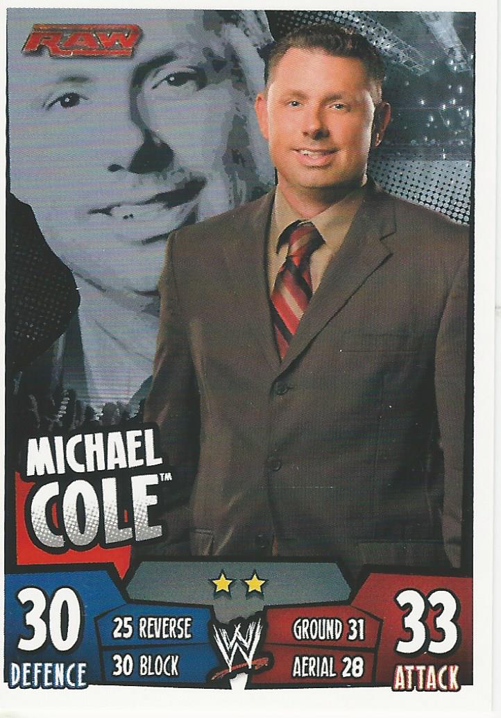 WWE Topps Slam Attax Rumble 2011 Trading Card Michael Cole No.77