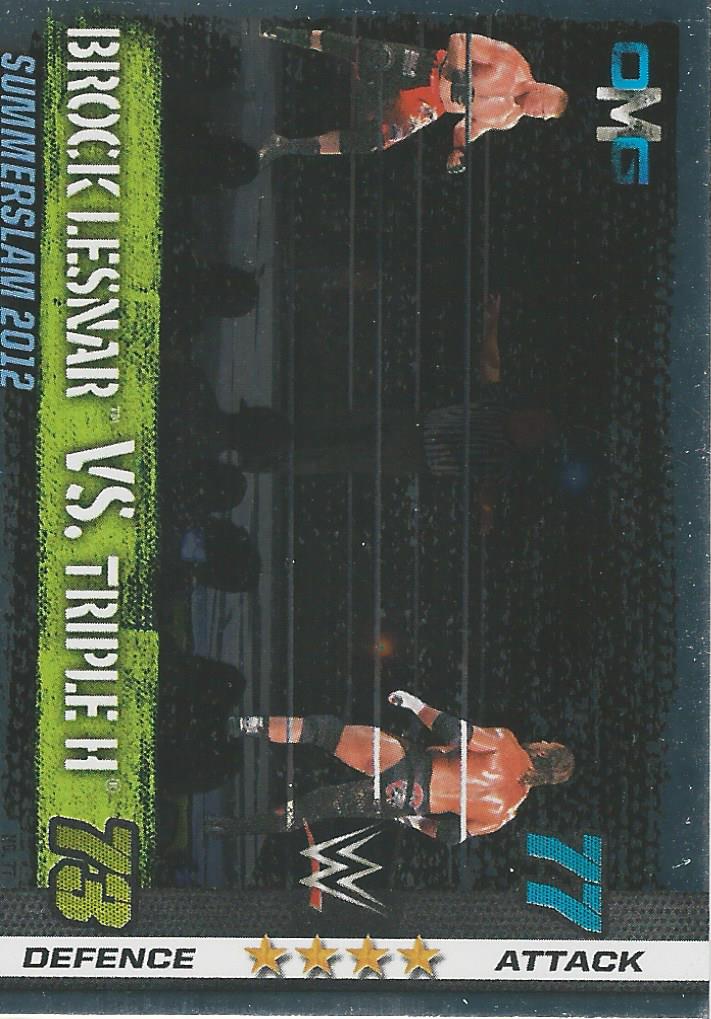 WWE Topps Slam Attax 10th Edition Trading Card 2017 Brock Lesnar vs HHH