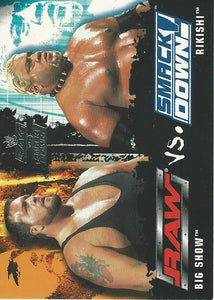 WWE Fleer Raw vs Smackdown Trading Card 2002 Big Show vs Rikishi No.77