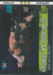 WWE Topps Slam Attax 10th Edition Trading Card 2017 Goldberg vs Kevin Owens No.80