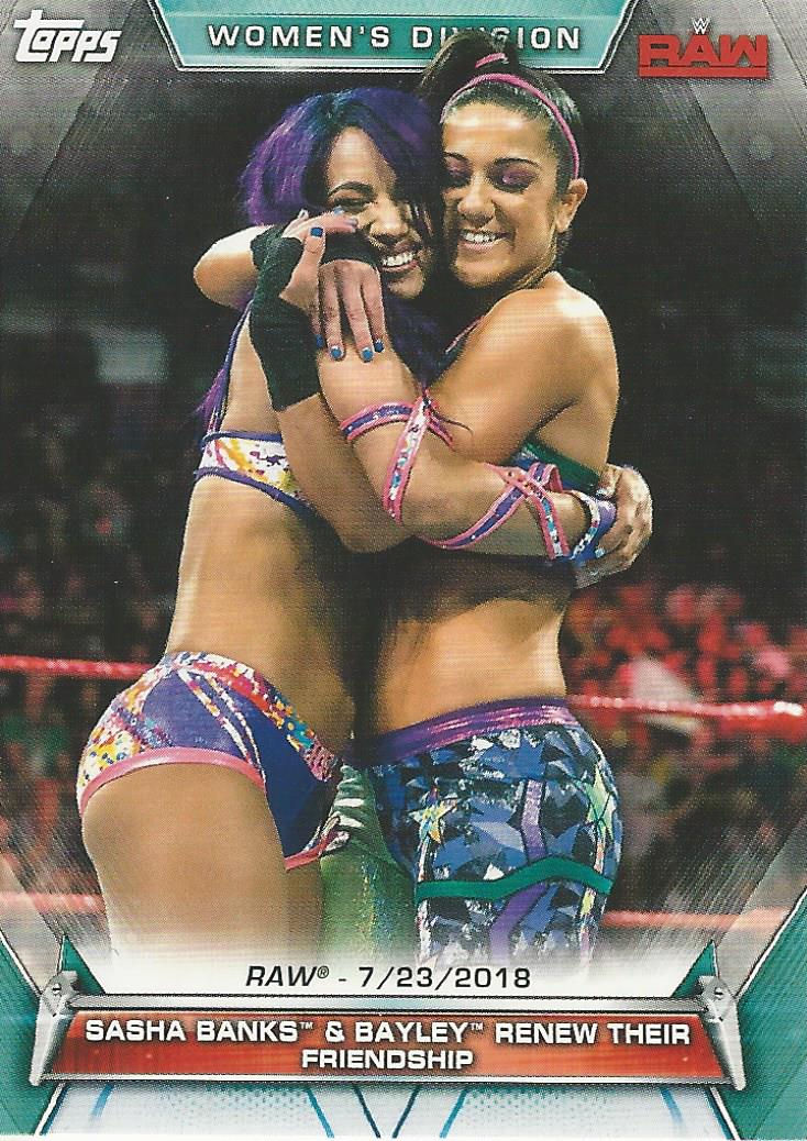 WWE Topps Women Division 2019 Trading Card Sasha Banks and Bayley No.80