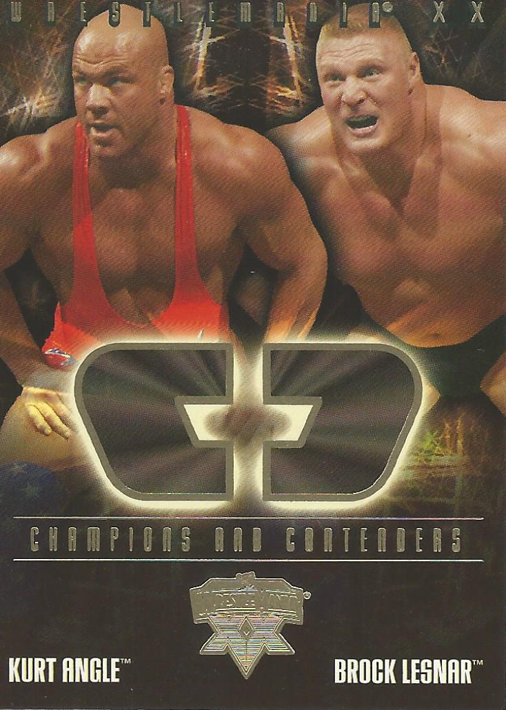 WWE Fleer Wrestlemania XX Trading Card 2004 Kurt Angle vs Brock Lesnar CC 1 of 17