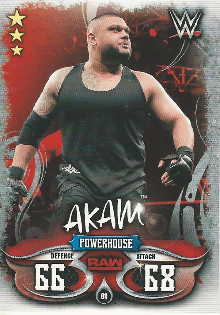 WWE Topps Slam Attax Live 2018 Trading Card Akam No.81