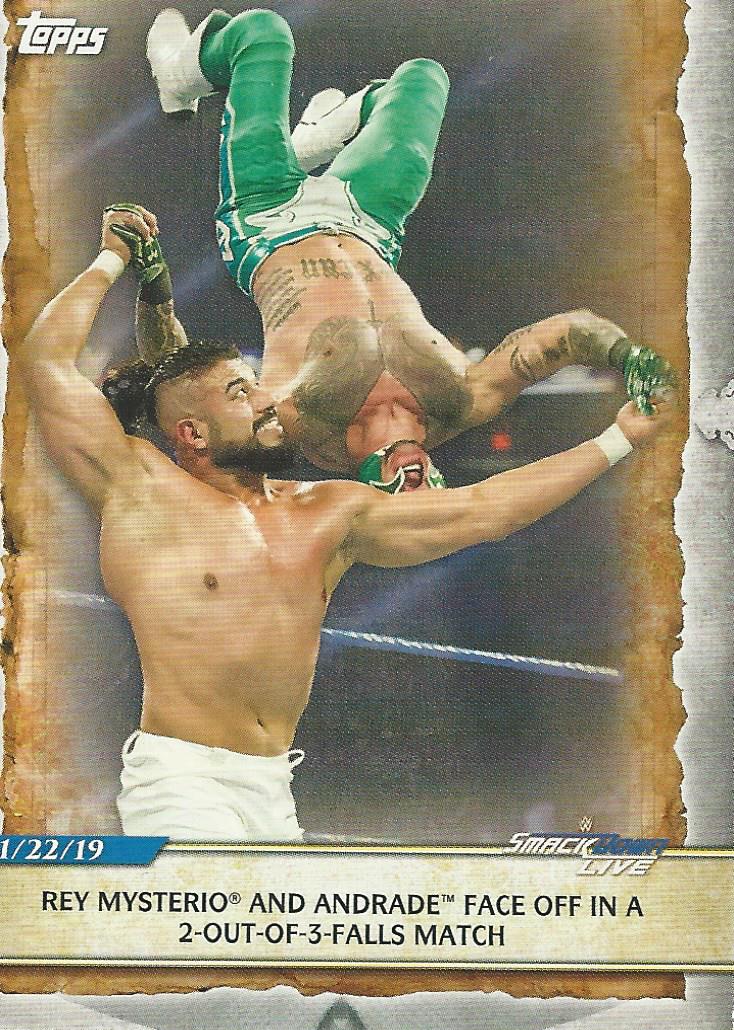 WWE Topps Road to Wrestlemania 2020 Trading Cards Andrade and Rey Mysterio No.81