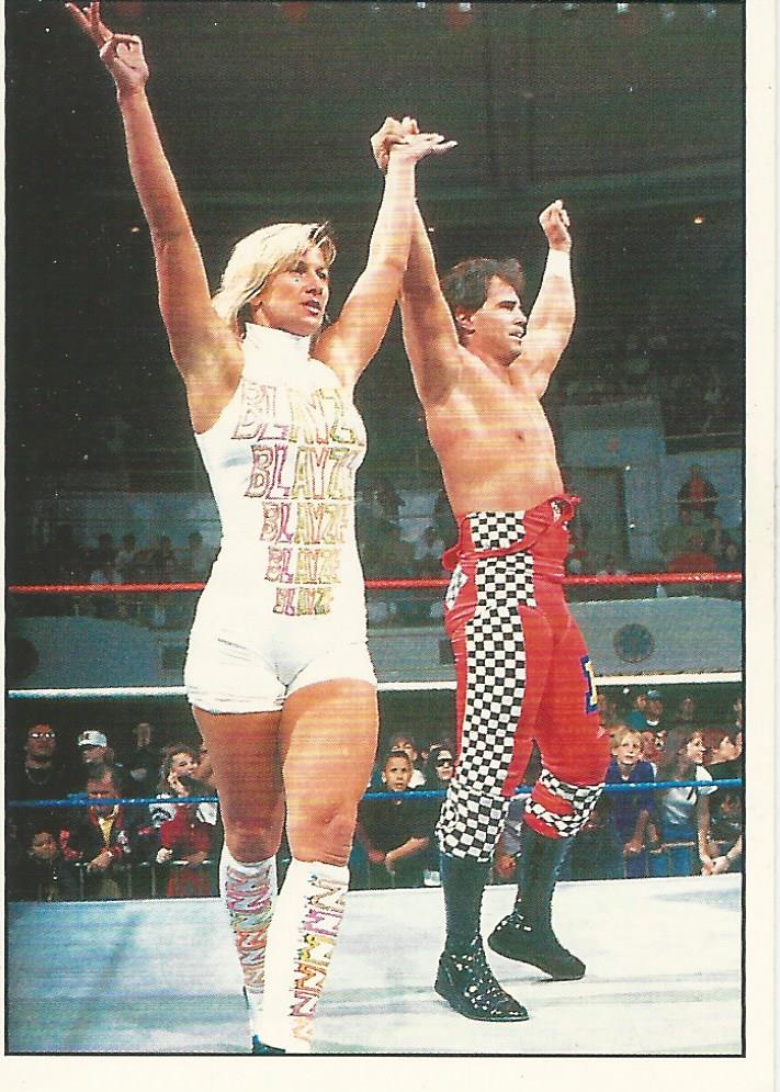 WWF Panini 1995 Sticker Collection Alundra Blayze and Bob Holly No.82
