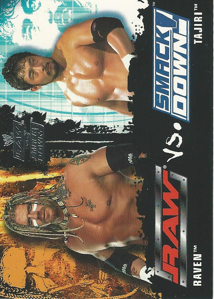 WWE Fleer Raw vs Smackdown Trading Card 2002 Raven vs Tajiri No.85