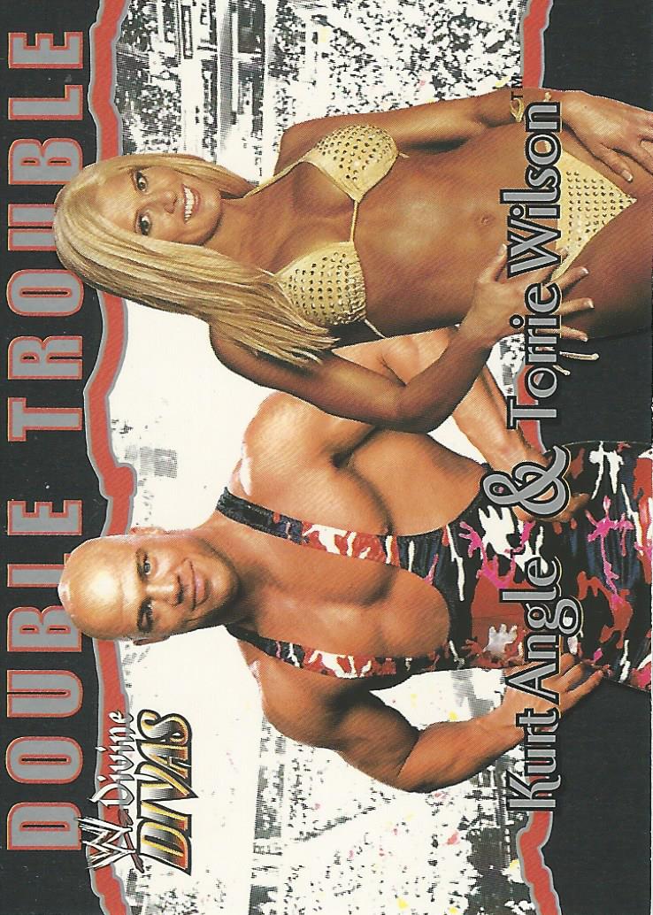 WWE Fleer Divine Divas Trading Card 2003 Double Trouble Kurt Angle and Torrie Wilson No.86