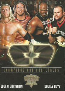 WWE Fleer Wrestlemania XX Trading Card 2004 Edge and Christian vs Dudley Boyz CC 8 of 17