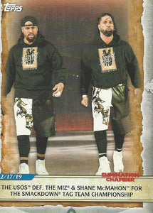 WWE Topps Road to Wrestlemania 2020 Trading Cards The Usos No.87