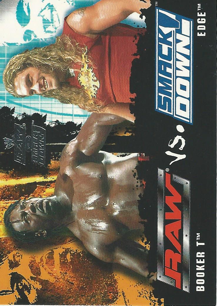 WWE Fleer Raw vs Smackdown Trading Card 2002 Booker T vs Edge No.87