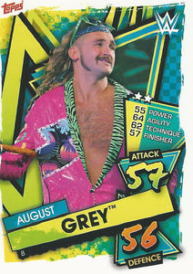 WWE Topps Slam Attax 2021 Trading Card August Grey No.8 Rookie