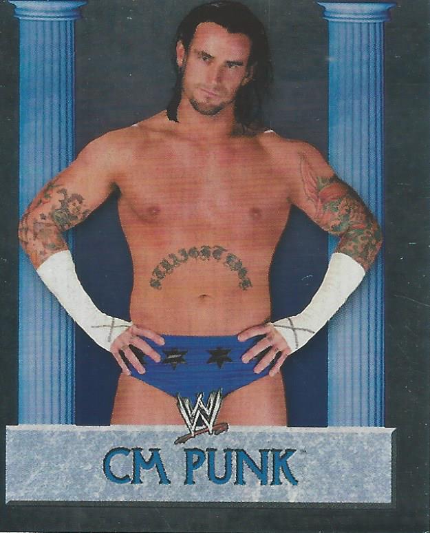 WWE Merlin Heros 2008 Stickers CM Punk Foil No.92