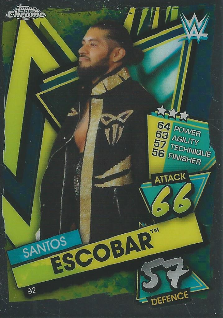 WWE Topps Slam Attax Chrome 2021 Trading Cards Santos Escobar No.92