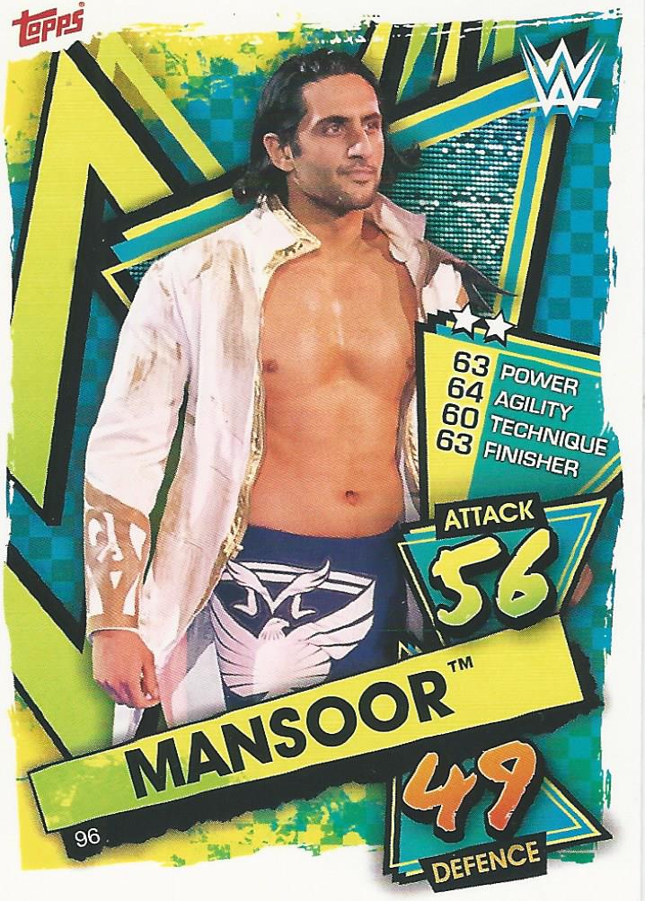 WWE Topps Slam Attax 2021 Trading Card Mansoor No.96