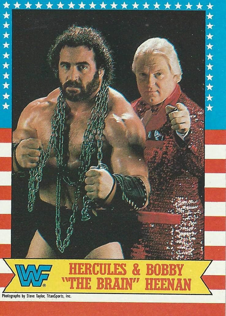 Topps WWF Wrestling Cards 1987 Hercules and Bobby Heenan No.9